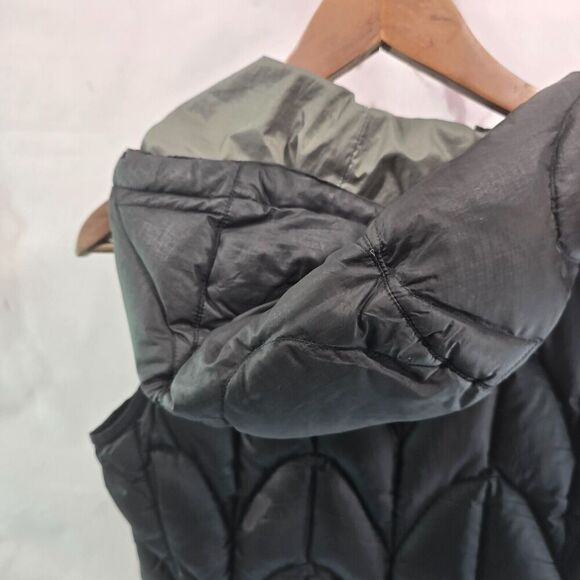 Outdoor Research Down Vest Womens Small Black Puffer Hooded Aria Zip Goose - Picture 5 of 9